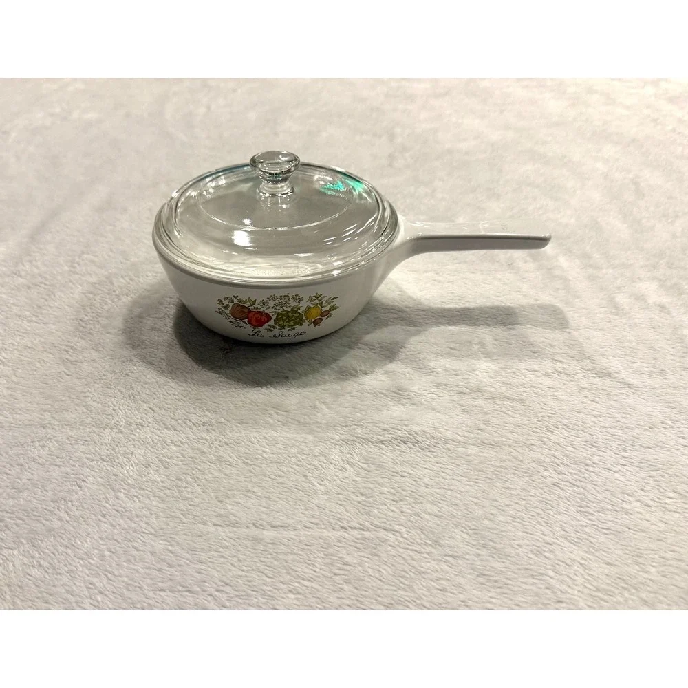 Vintage Corning Ware La Sauge 1 Pint Saucepan P-81-B with Pyrex Glass Lid P-81-C